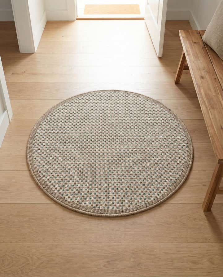 3' x 3' Easy-Clean Border Indoor / Outdoor Round Rug
