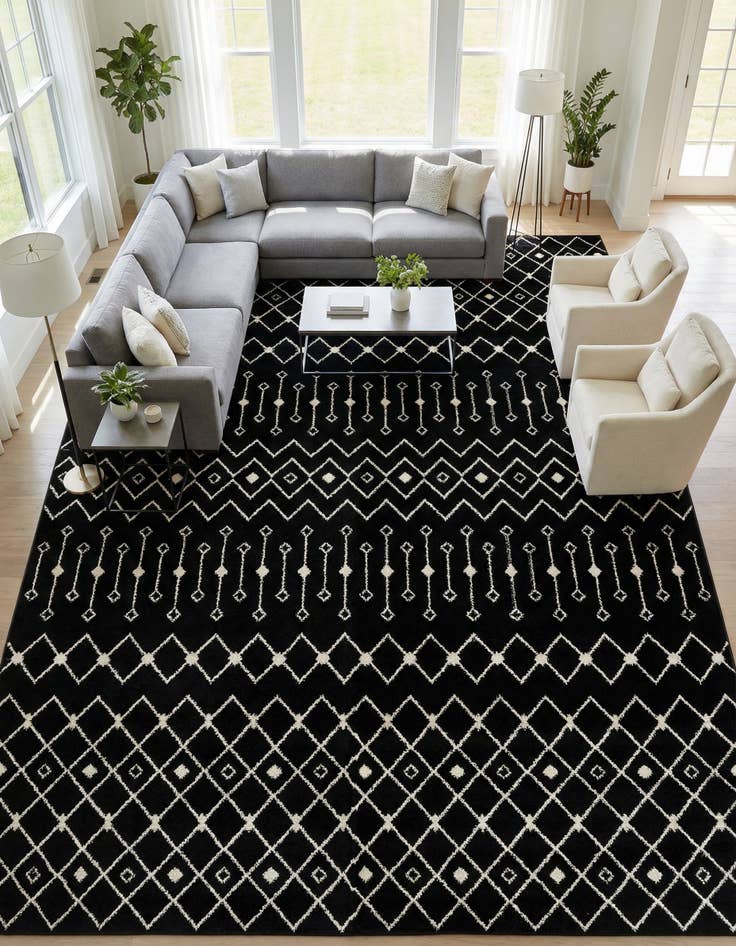 Detail image of 10' 8 x 14' Moroccan Trellis Rug