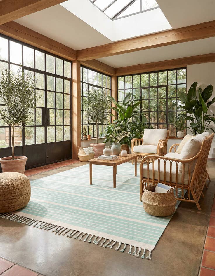 Detail image of 10' x 14' 1 Hand Woven Chindi Cotton Rug