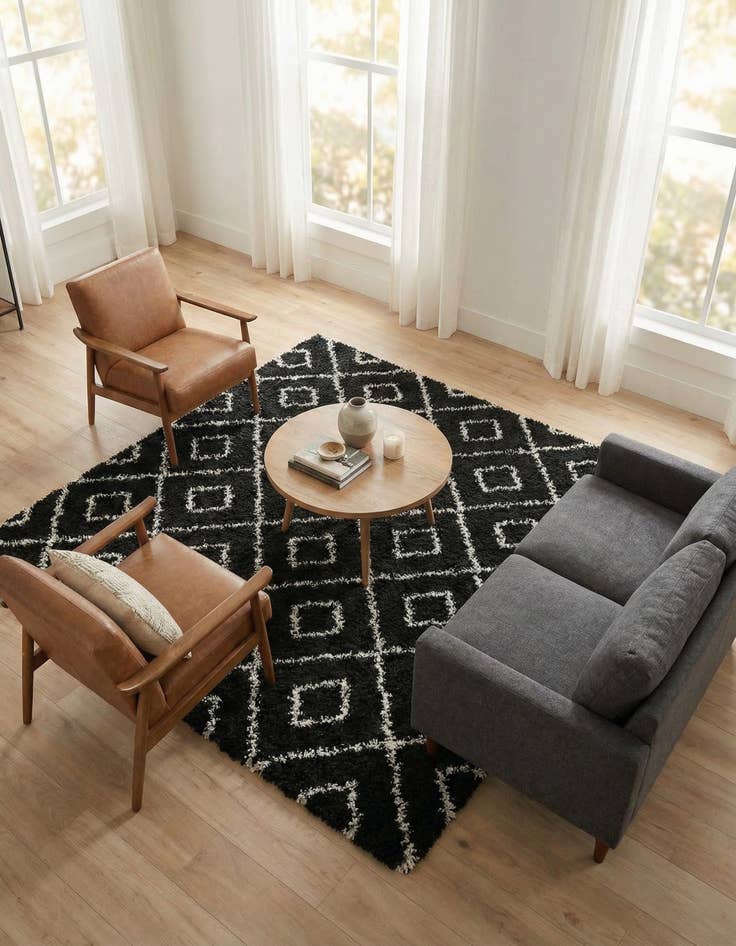 Detail image of 7' 10 x 7' 10 Trellis Shag Square Rug