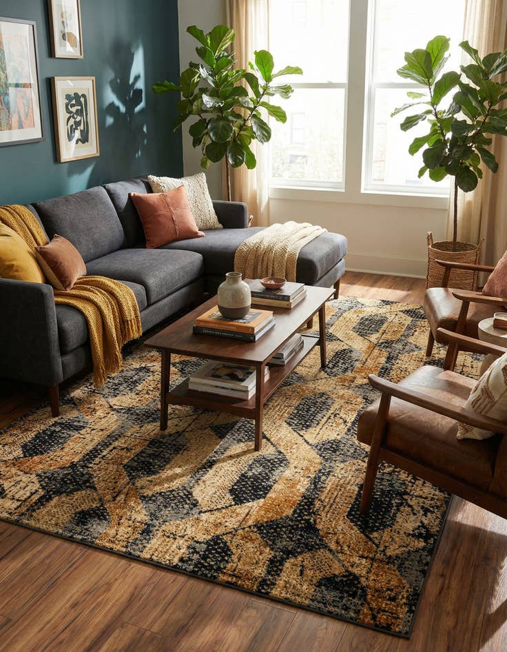 Detail image of 5' 3 x 8' Saturn Rug