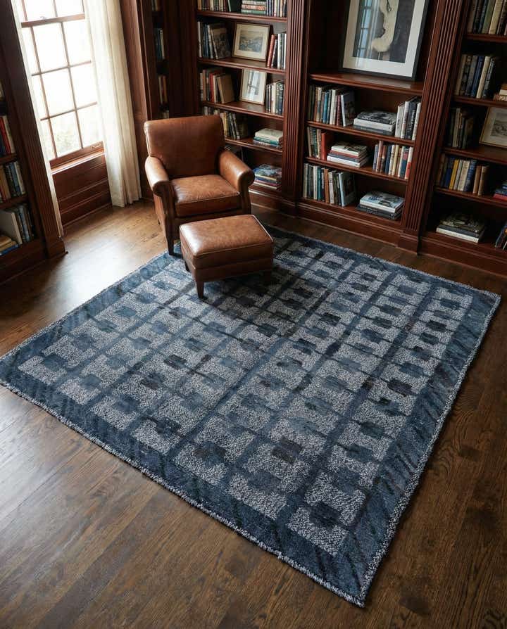 5' 1 x 6' 7 Hand Knotted Darya Wool Square Rug