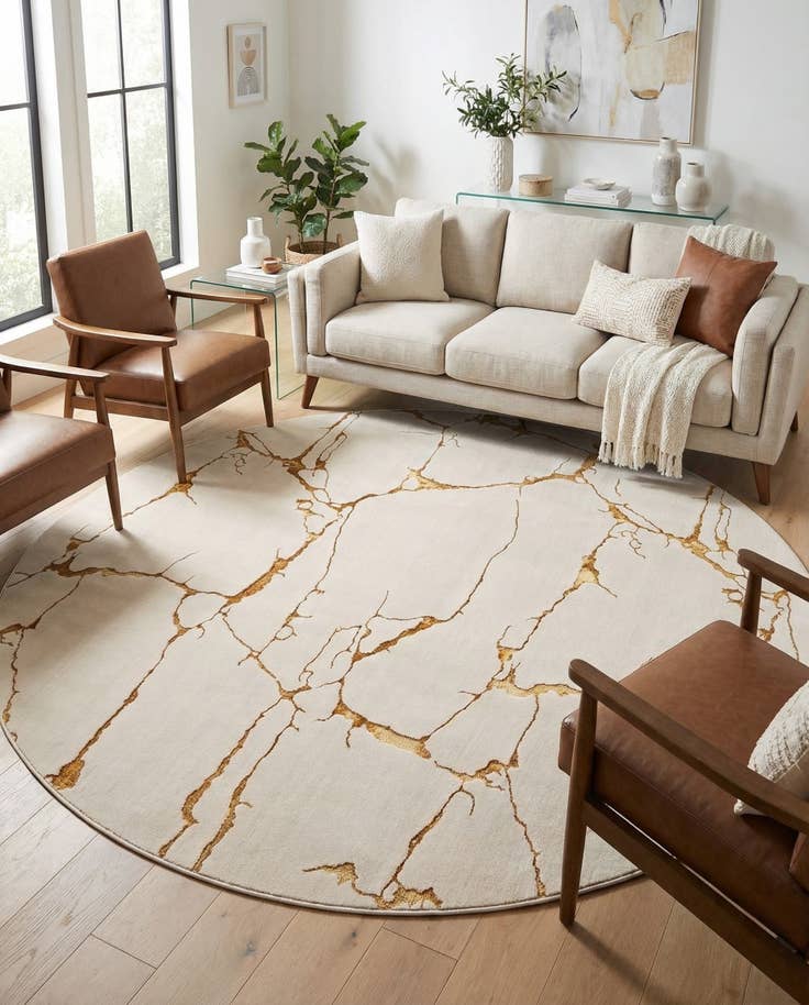 Detail image of 7' 10 x 7' 10 Vogue Geo Round Rug