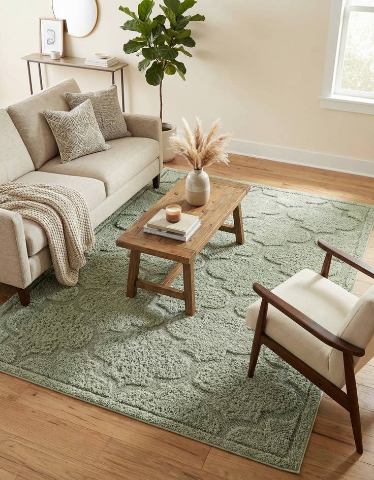 Detail image of 5' x 8' Lattice Shag Rug