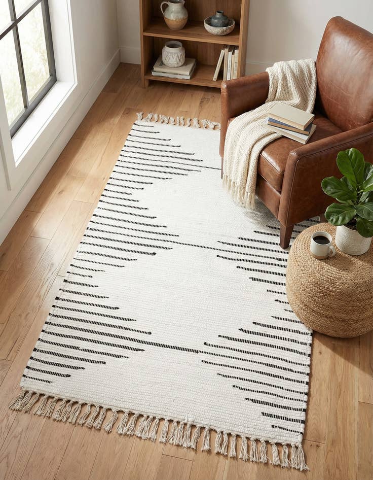 Detail image of 3' 3 x 5' 1  Hand Woven Chindi Cotton Rug