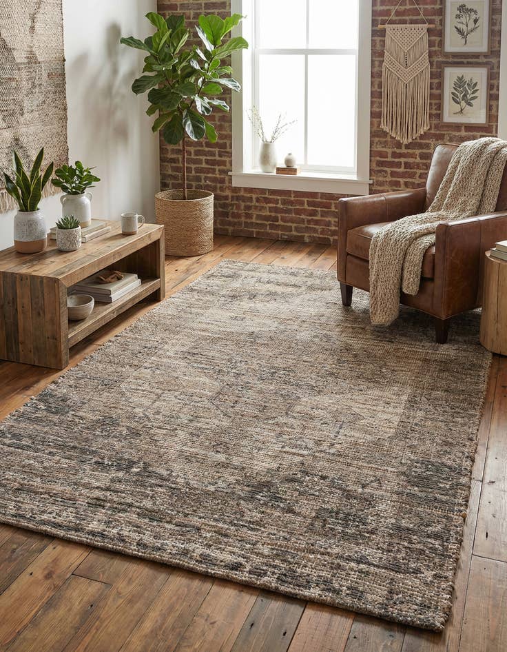 Detail image of 5' 3 x 8'  Hand Woven Chenille Jute Rug