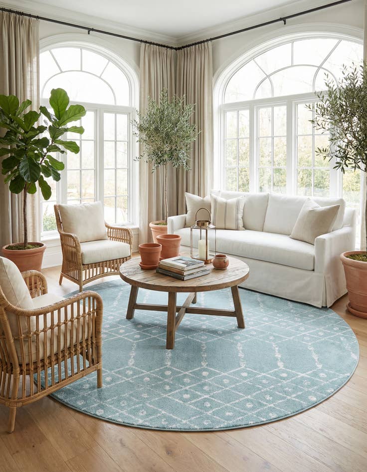 Detail image of 10' x 10' Paxon Trellis Round Rug