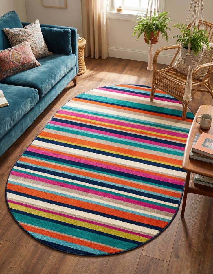 Detail image of 5' 3 x 8' Azalea Oval Rug