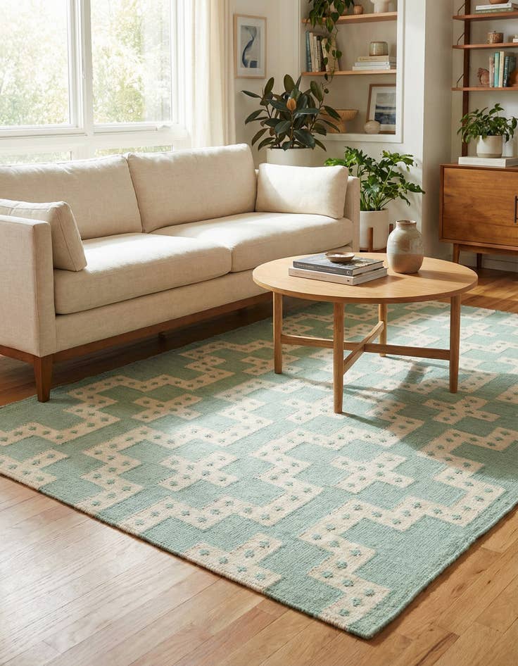 Detail image of 5' 1 x 8' Hand Woven Kilim Wool Rug