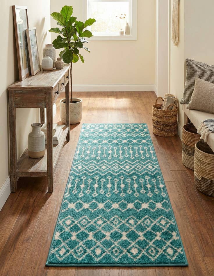Detail image of 2' x 5' Moroccan Trellis Runner Rug
