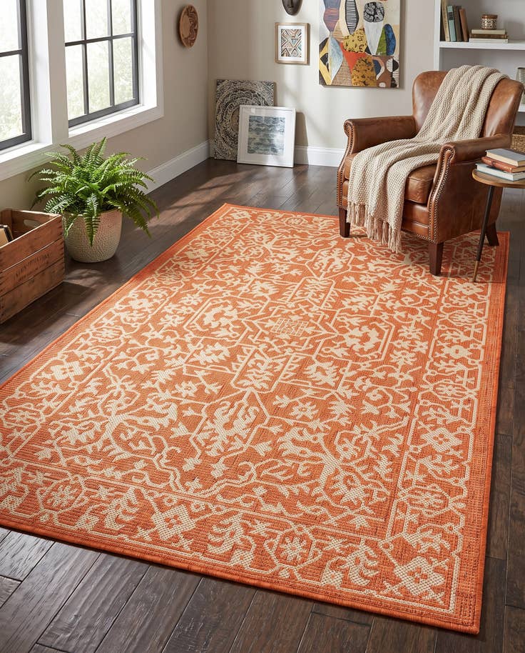 Detail image of 3' 3 x 5' 3 Easy-Clean Botanical Indoor / Outdoor Rug