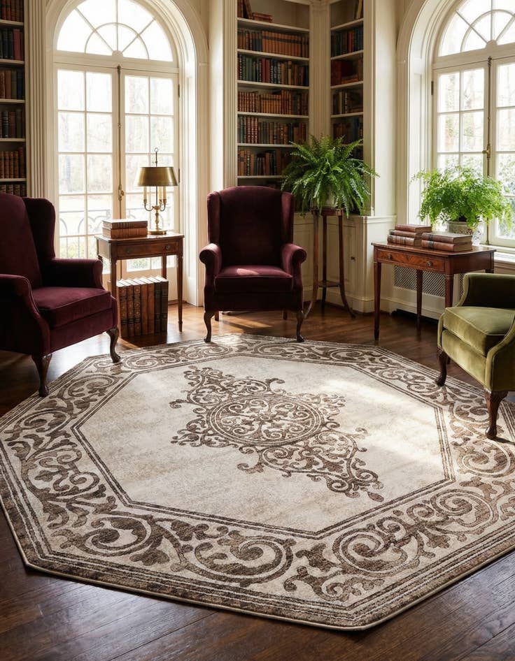 Detail image of 7' 10 x 7' 10 Hermitage Octagon Rug