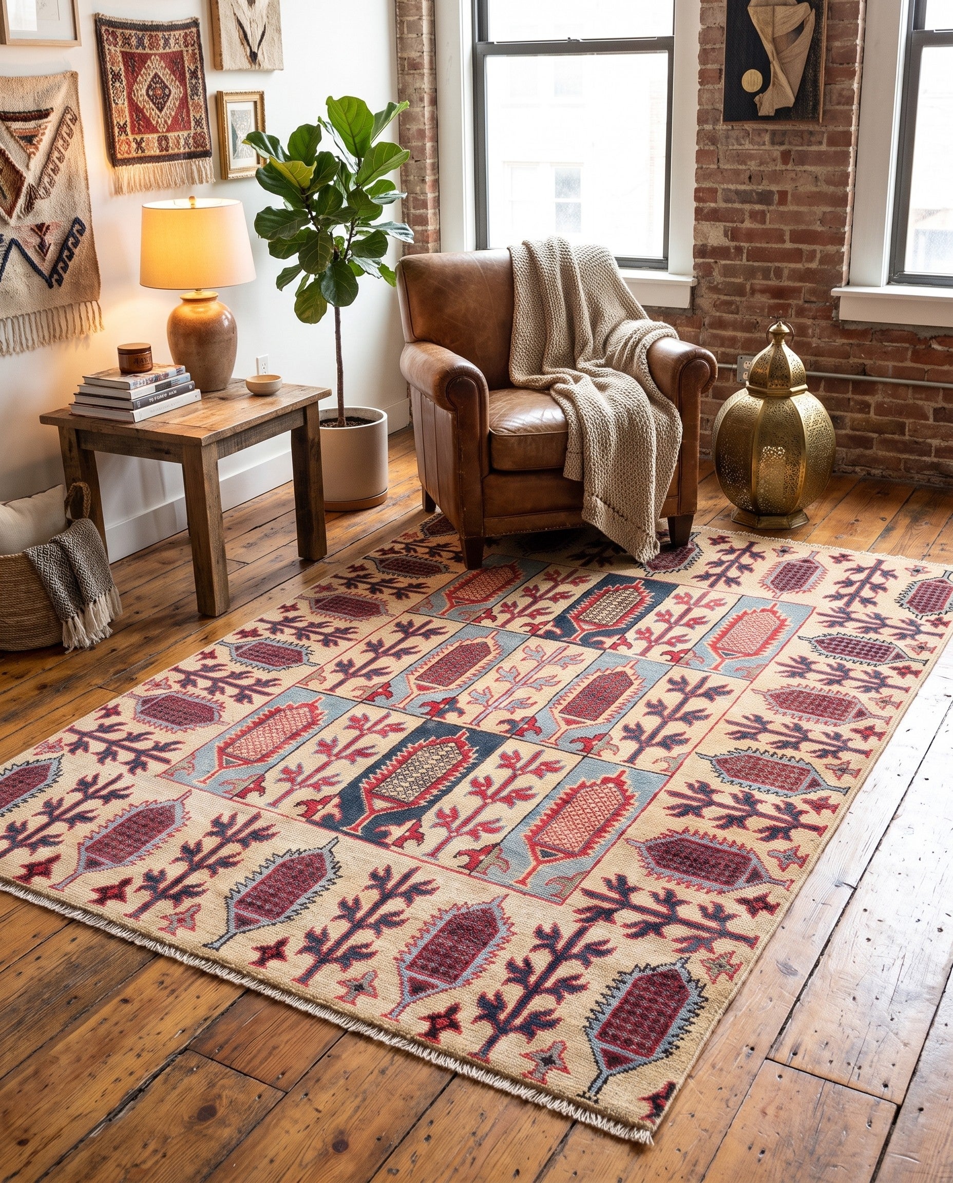 Detail image 3 of 9: 4' 2 x 5' 11 Hand Knotted Kazak Rug