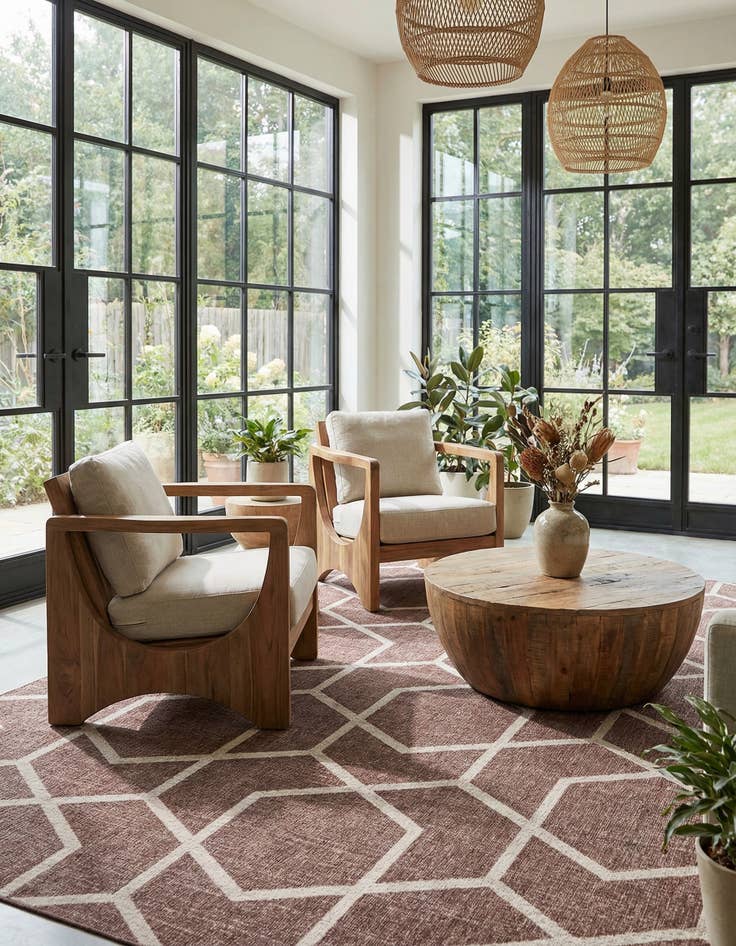 Detail image of 10' x 13' Eco Trellis Rug