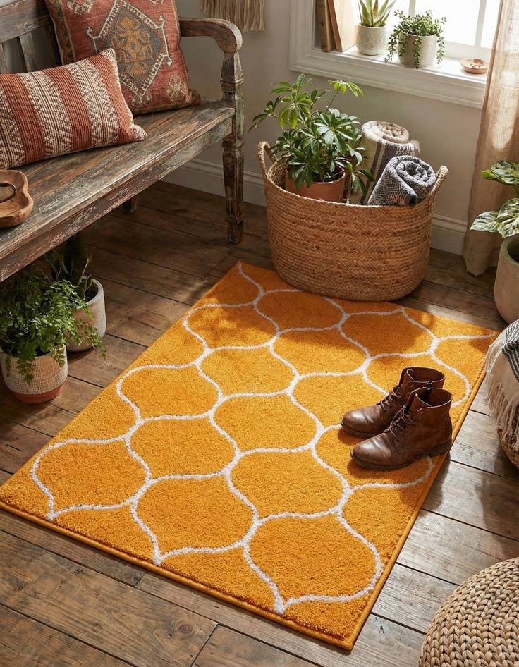 Detail image of 2' x 3' Lattice Frieze Rug