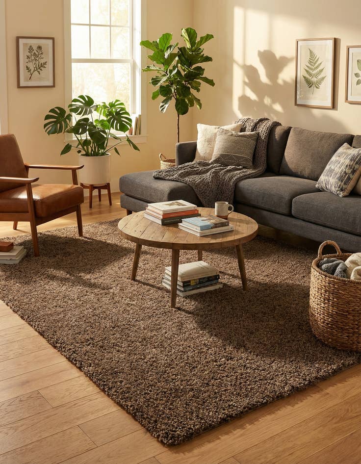 Detail image of 7' 10 x 10' Solid Shag Rug