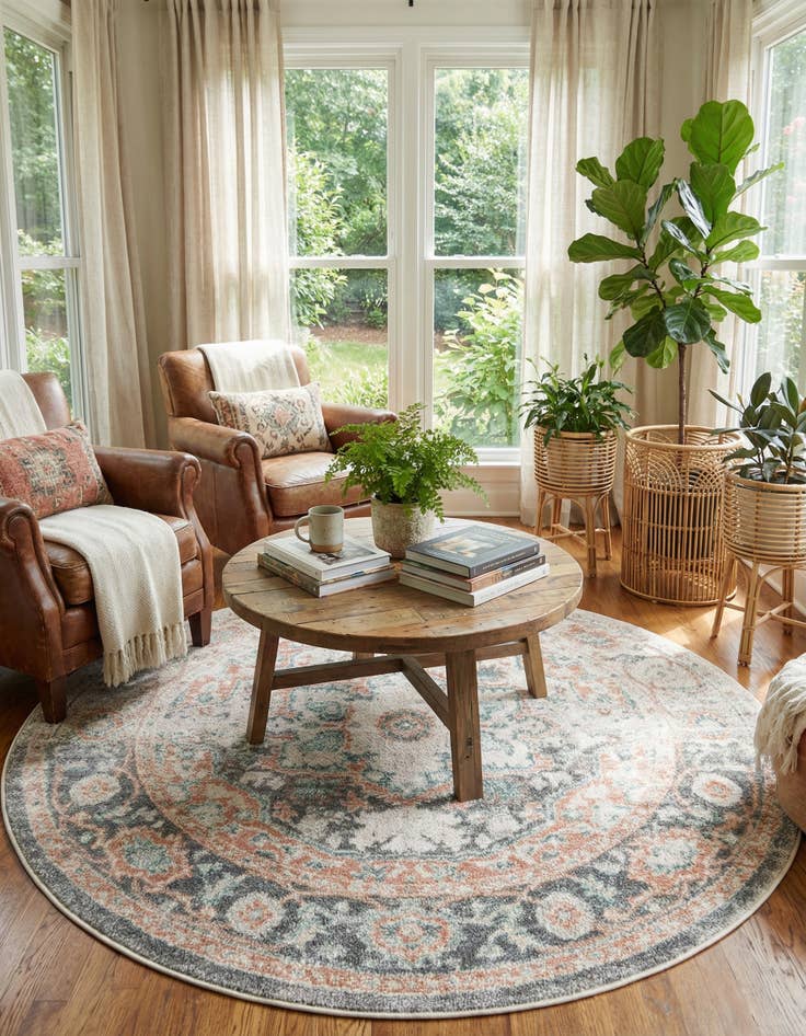 Detail image of 5' x 5' Madeline Vintage Round Rug