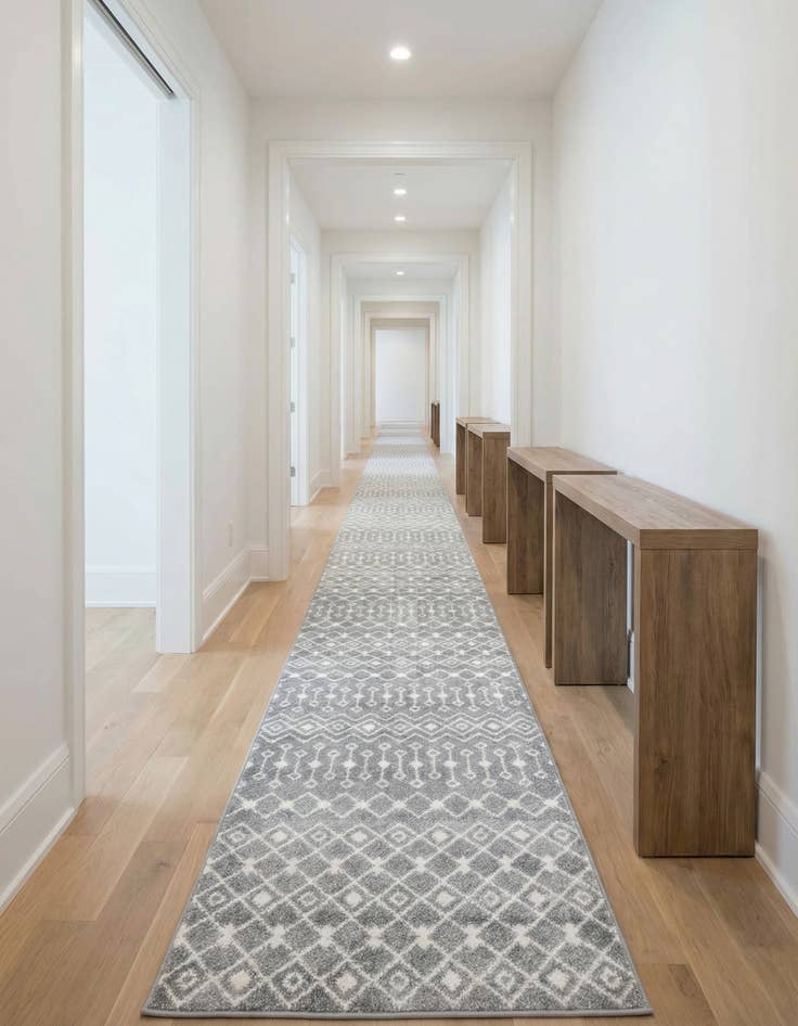 Detail image of 3' 3 x 16' 5 Moroccan Trellis Runner Rug