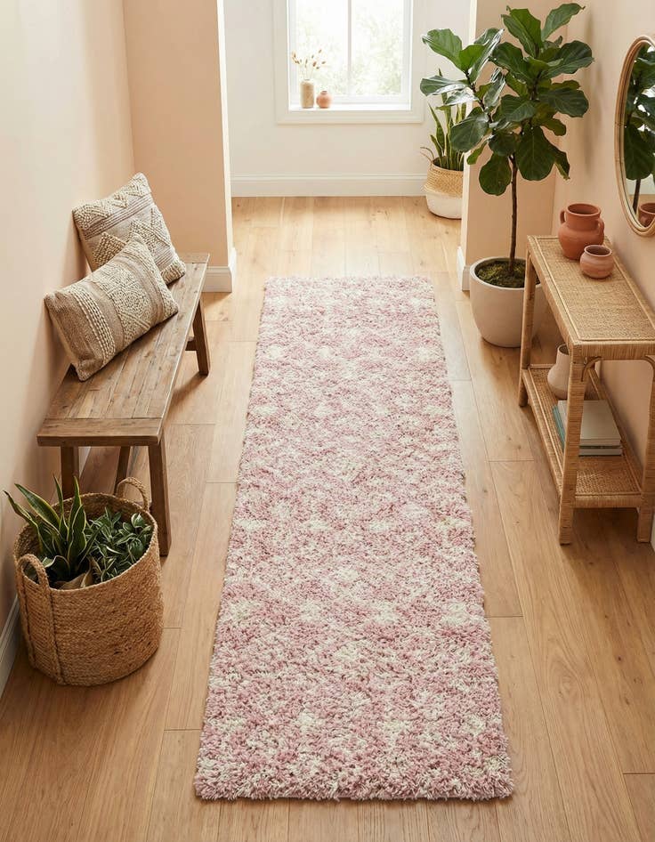 Detail image of 2' x 8' Moroccan Trellis Shag Runner Rug