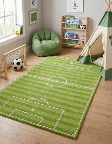 Green Playtime Kids Wool Freeform Rug