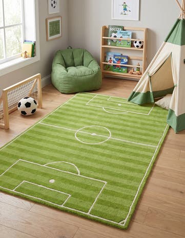 Green Playtime Kids Wool Freeform Rug