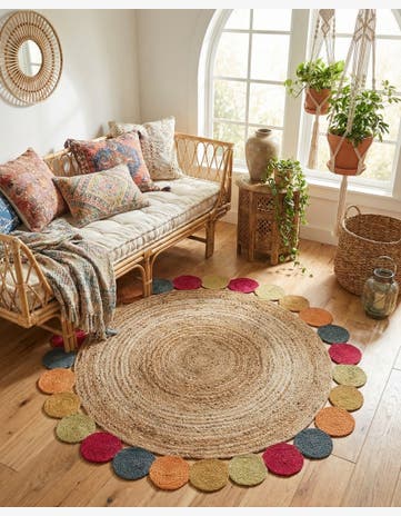 6' 1 x 6' 1 Handmade Braided Jute Round Rug