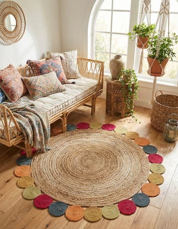6' 1 x 6' 1 Handmade Braided Jute Round Rug