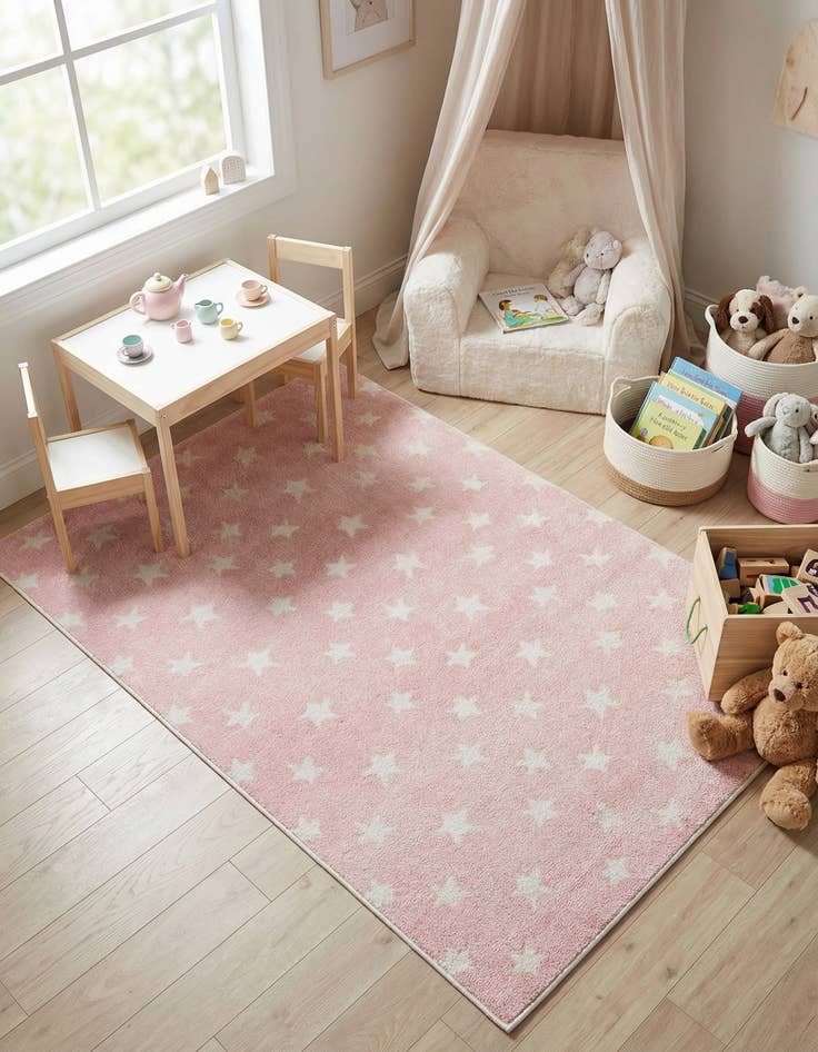 Detail image of 4' x 6' Stars Whimsy Kids Rug
