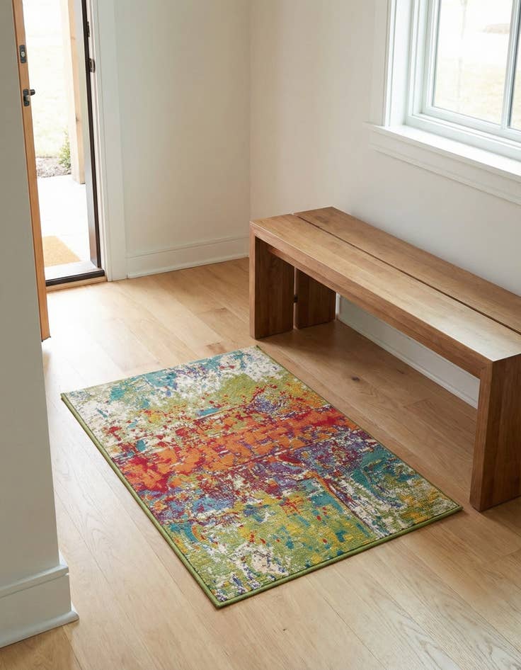 Detail image of 2' 2 x 3'  Washable Modern Indoor / Outdoor Rug