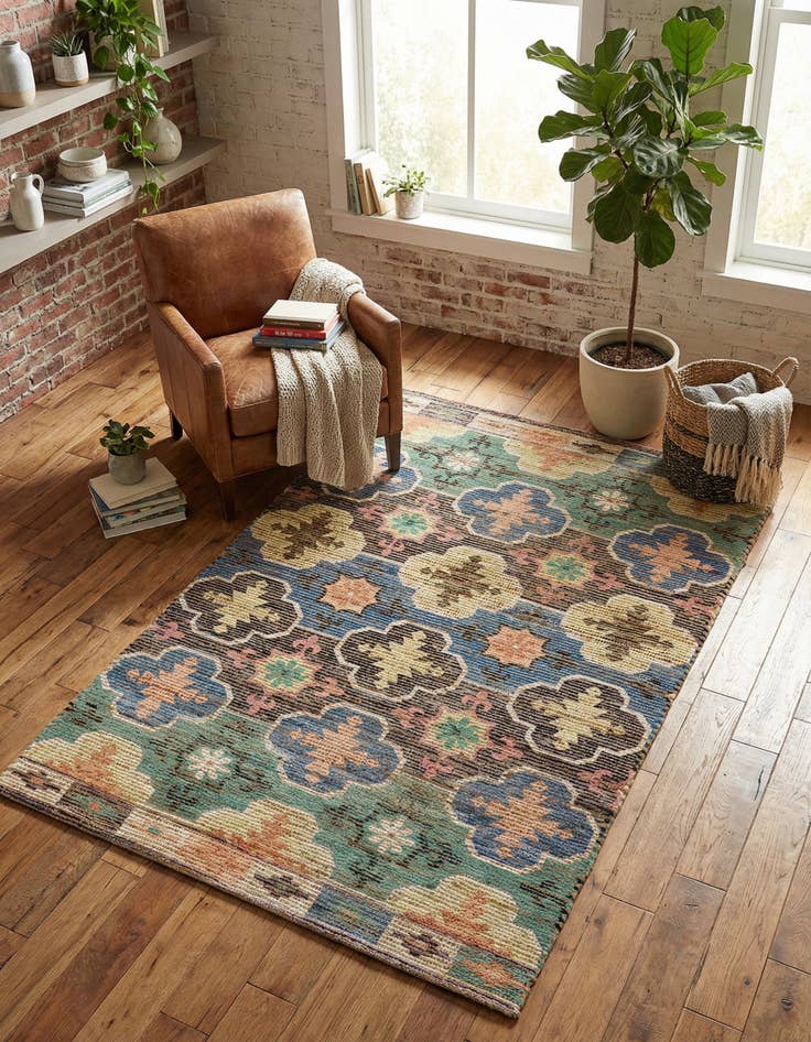 Detail image of 4' 1 x 6' 1 Chenille Jute Rug