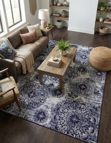 Navy Blue Monte Carlo Rug