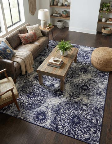 Navy Blue Monte Carlo Rug