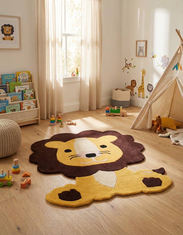 Detail image of 4' 6 x 5' 1 Playtime Kids Wool Freeform Rug