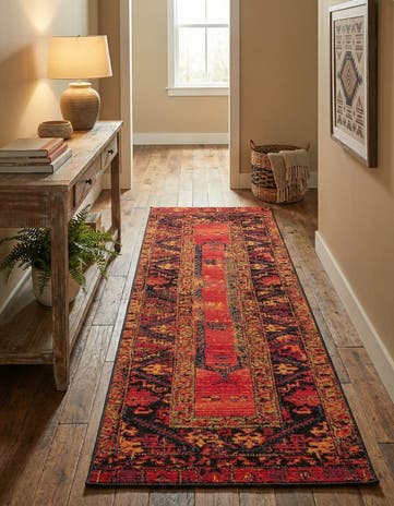 2' x 6' Easy-Clean Tribal Indoor / Outdoor Runner Rug
