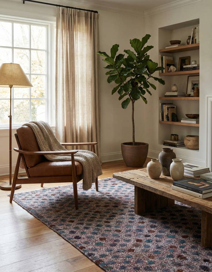 Detail image of 4' 10 x 6' 5 Hand Knotted Darya Wool Rug