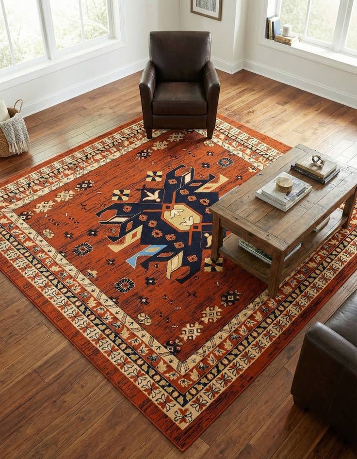 Detail image of 7' 10 x 7' 10 Heris Square Rug