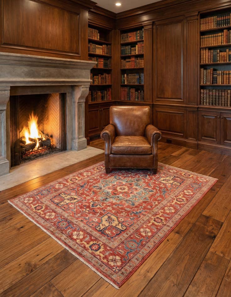 Detail image of 4' 11 x 5' 11 Hand Knotted Ariana Ziegler Rug