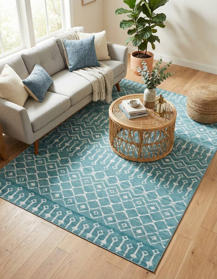 Detail image of 6' x 9' Kasbah Trellis Rug