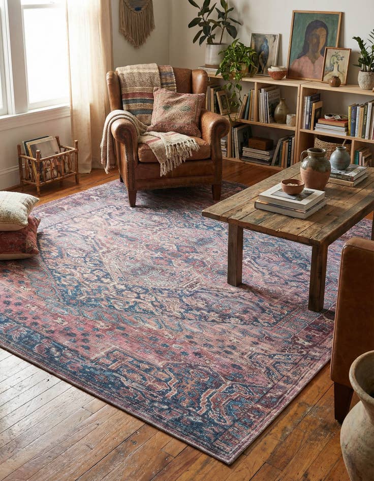 Detail image of 7' 3 x 7' 3 Washable Maahru Square Rug