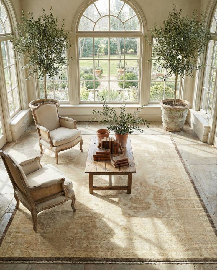 Detail image of 8' 6 x 10' 2 Hand Knotted Oushak Wool Rug