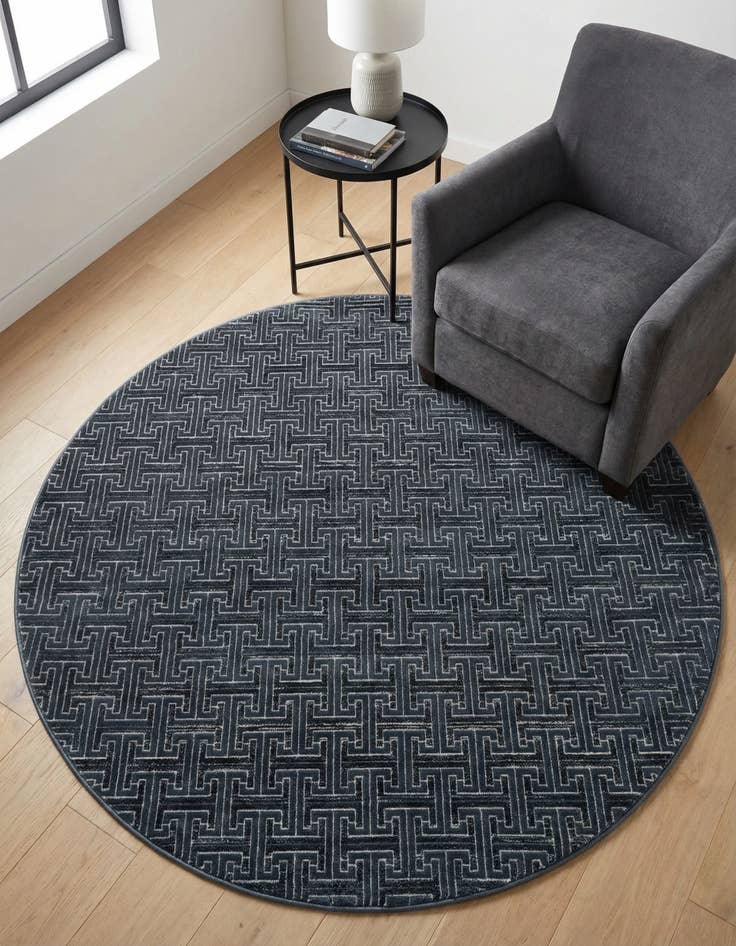 Detail image of Jill Zarin 5' 3 x 5' 3 Uptown Park Avenue Round Rug