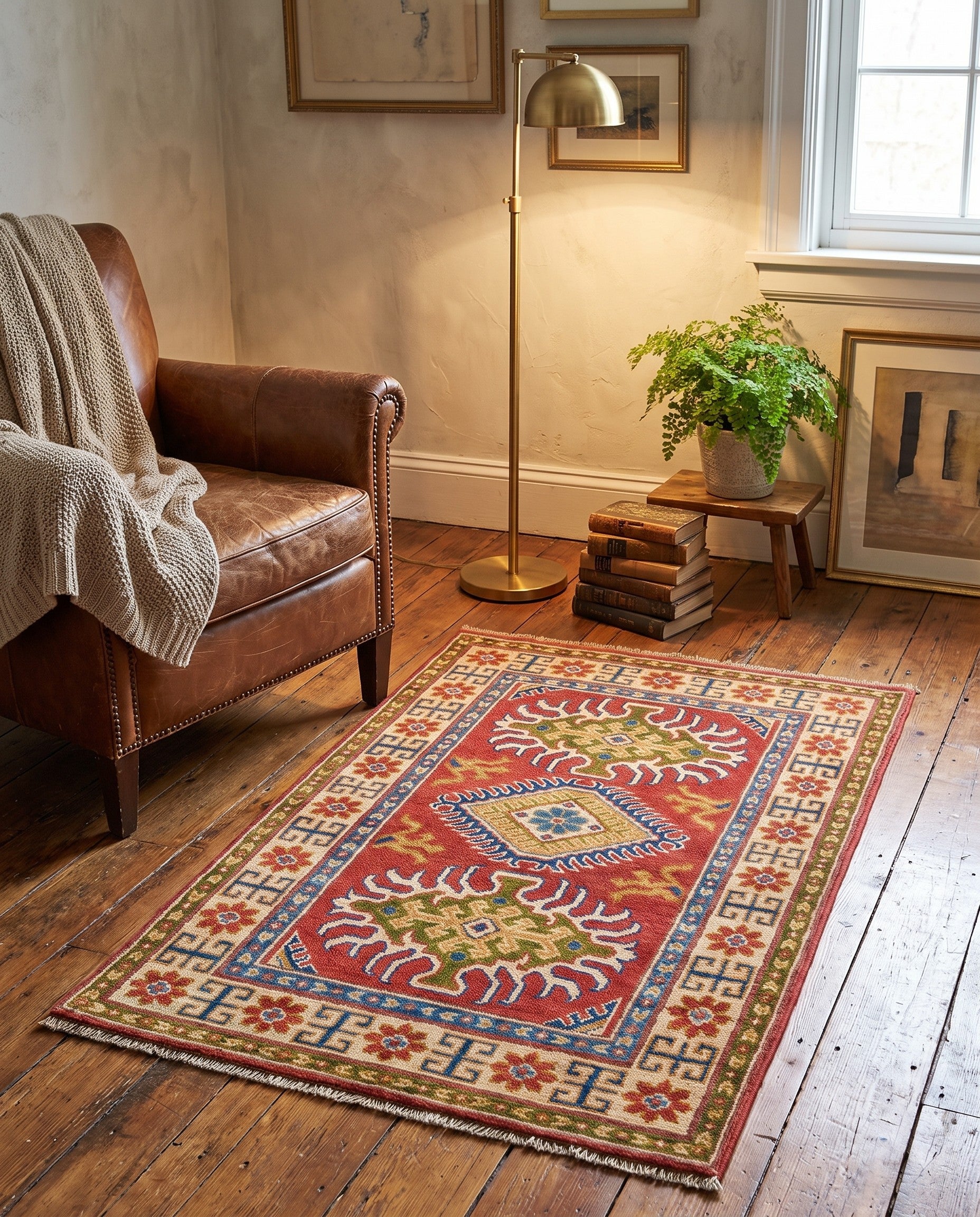 Detail image 3 of 10: 2' 7 x 3' 11 Hand Knotted Kazak Rug