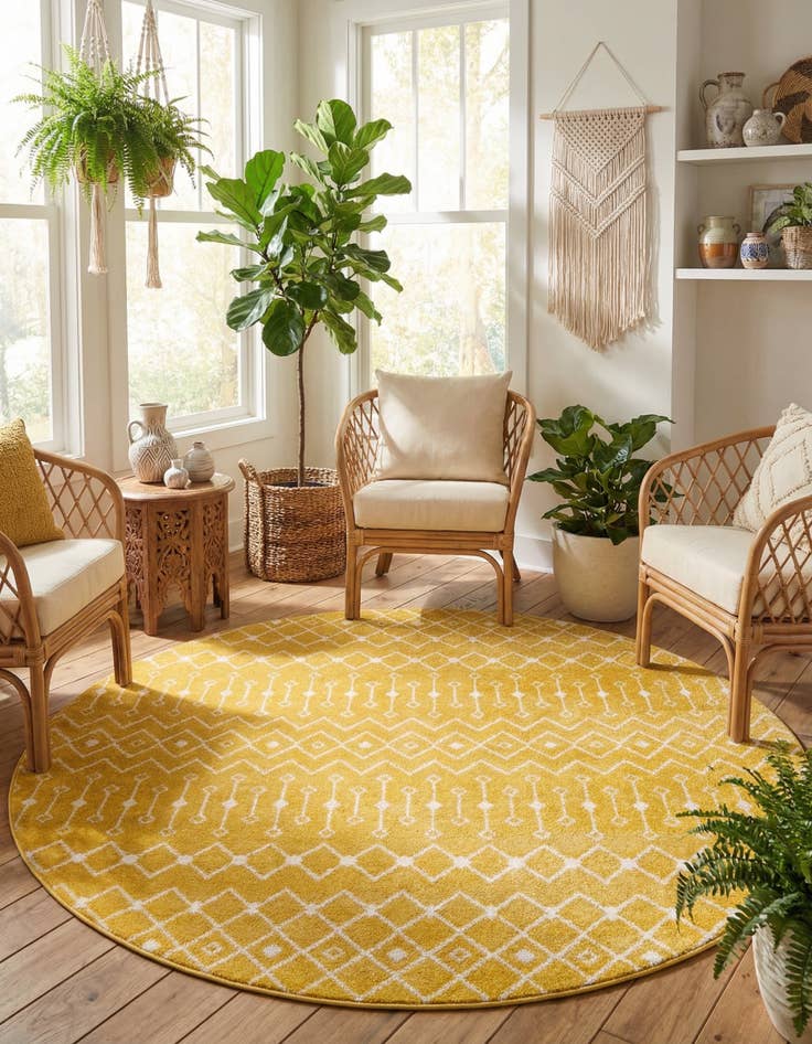 Detail image of 10' x 10' Moroccan Trellis Round Rug