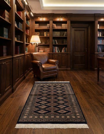 3' 1 x 4' 9 Hand Knotted Bokhara Oriental Wool Rug