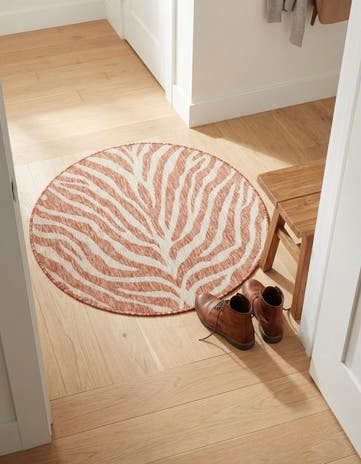 3' x 3' Easy-Clean Safari Indoor / Outdoor Round Rug