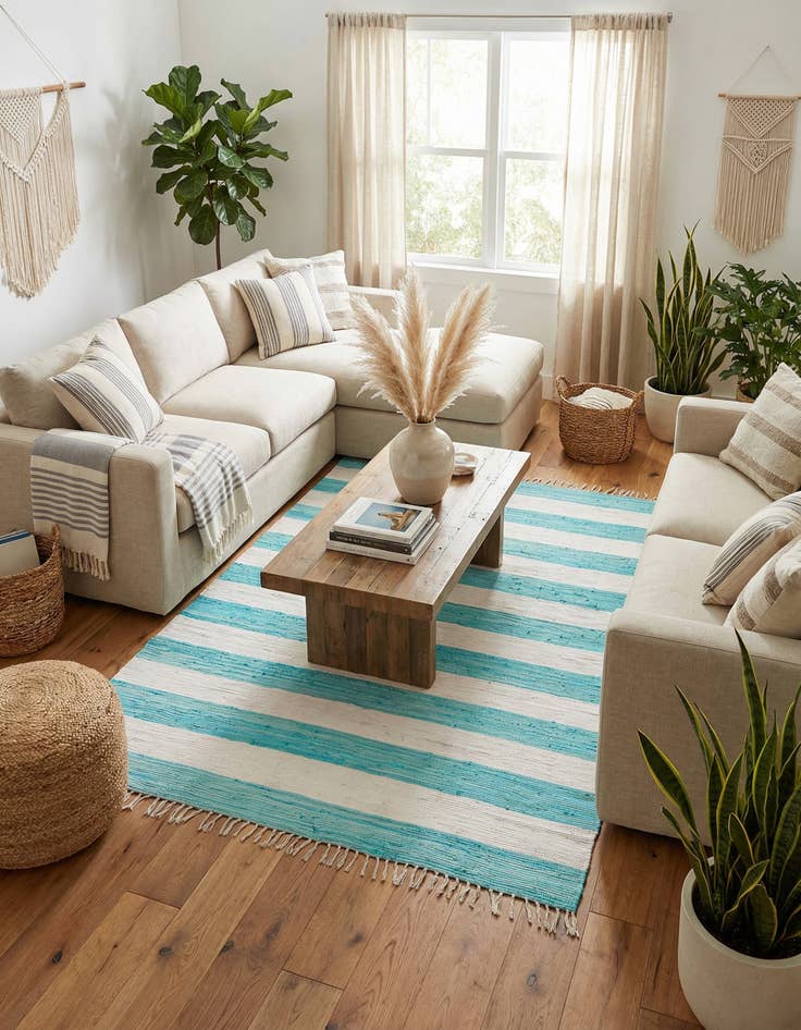 Detail image of 7' 10 x 10' Hand Woven Chindi Rag Rug