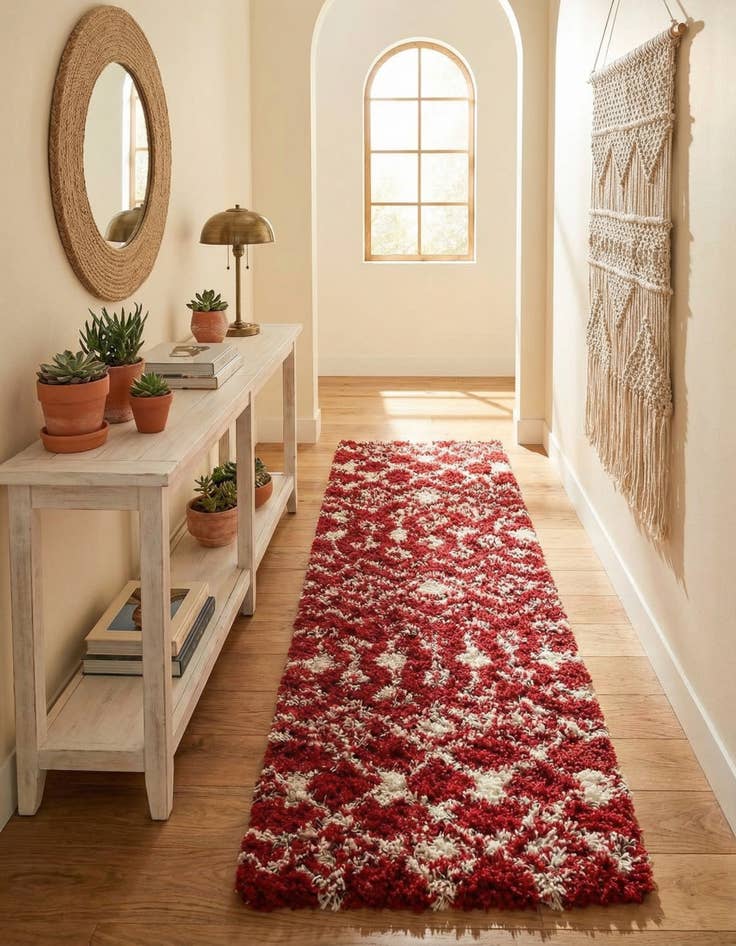 Detail image of 2' 7 x 10' Moroccan Trellis Shag Runner Rug