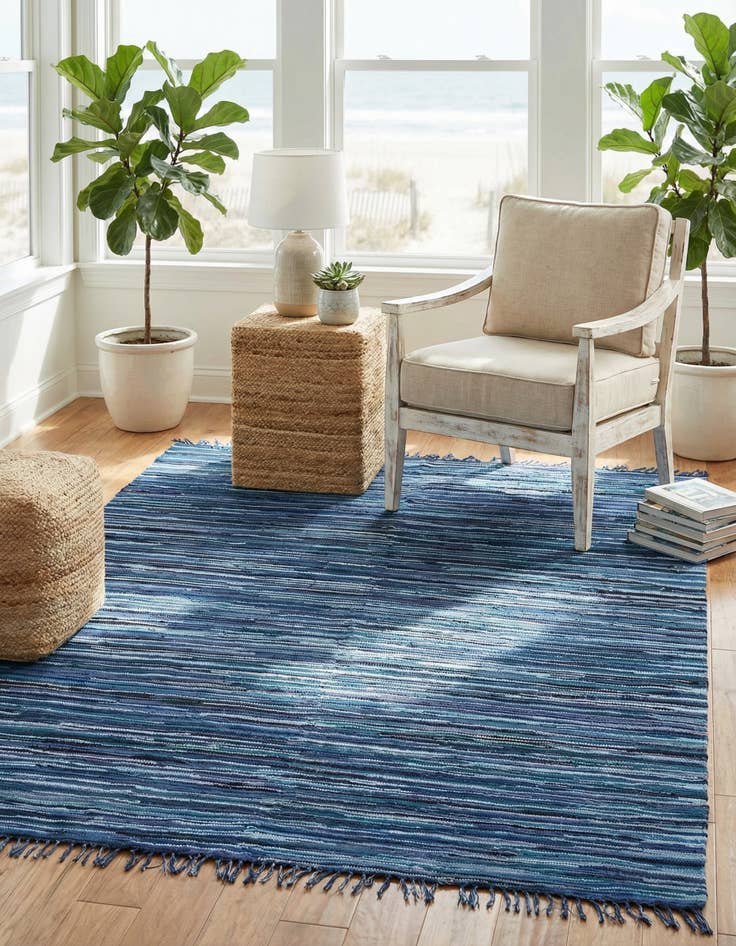 Detail image of 8' x 10' Hand Woven Chindi Cotton Rug