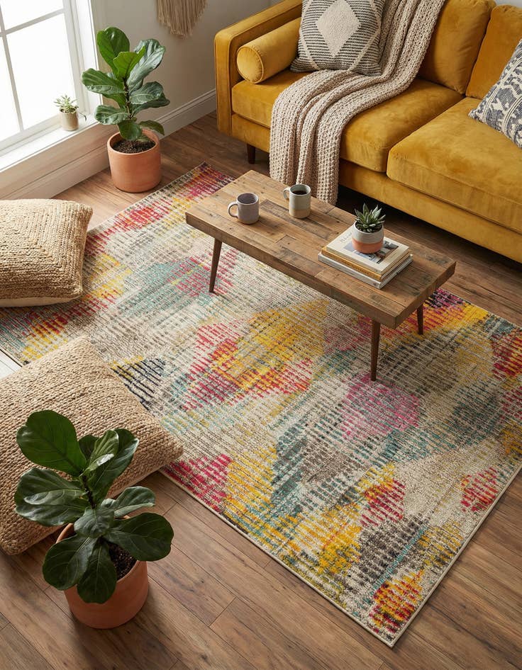 Detail image of 4' x 6' Washable Theia Rug