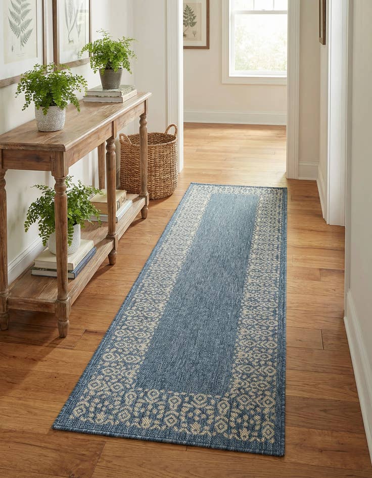 Detail image of 2' x 8' Easy-Clean Border Indoor / Outdoor Runner Rug